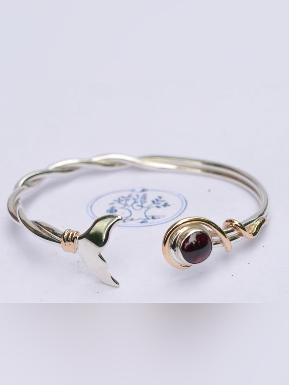 Eden hand arts 14k and Sterling silver mermaid bracelet Garnet stone